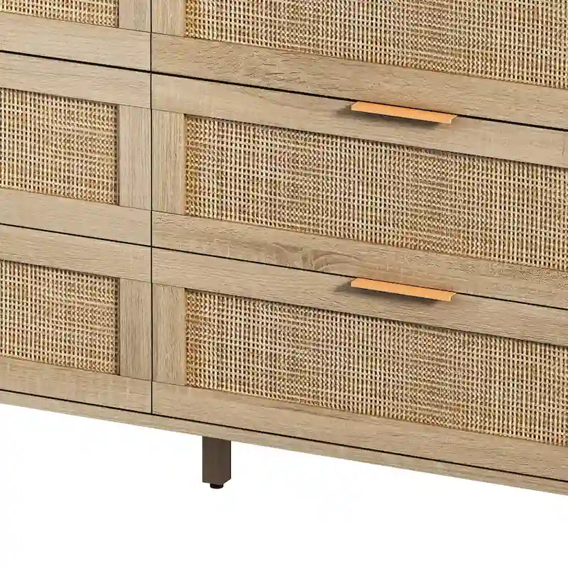 Armoire de rangement en rotin à 6 tiroirs de 59,06 L