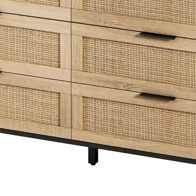 Armoire de rangement en rotin à 6 tiroirs de 59,06 L
