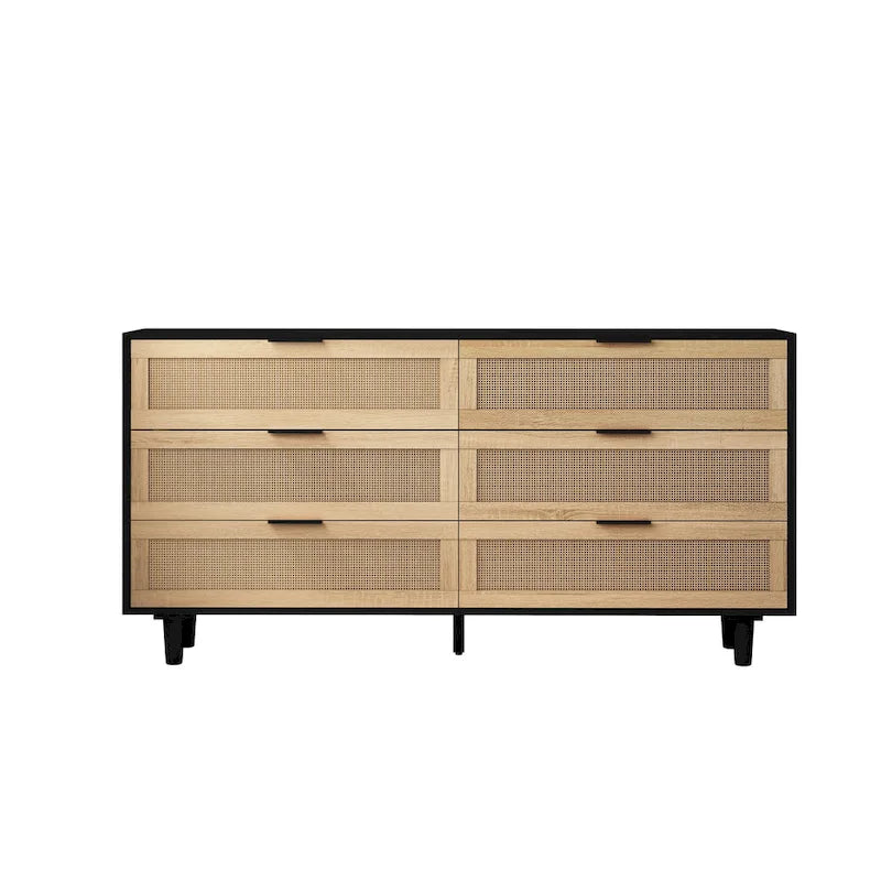 Armoire de rangement en rotin à 6 tiroirs de 59,06 L