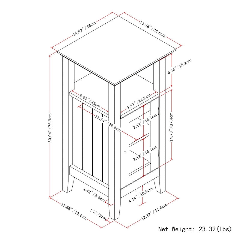 Meuble de salle de bain de rangement au sol WYNDENHALL Normandy, 76 cm (H) x 38 cm (L) - 38 cm (L) x 36 cm (P) x 76 cm (H) - 38 cm (L) x 36 cm (P) x 76 cm (H)