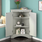 Armoire de rangement triangulaire pour salle de bain avec étagères réglables