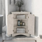Armoire de rangement triangulaire pour salle de bain avec étagères réglables