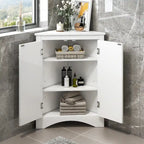 Armoire de rangement triangulaire pour salle de bain avec étagères réglables