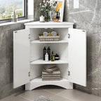 Armoire de rangement triangulaire pour salle de bain avec étagères réglables