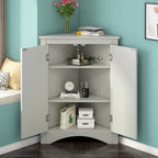 Armoire de rangement triangulaire pour salle de bain avec étagères réglables