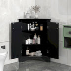 Armoire de rangement triangulaire pour salle de bain avec étagères réglables