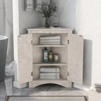Armoire de rangement triangulaire pour salle de bain avec étagères réglables