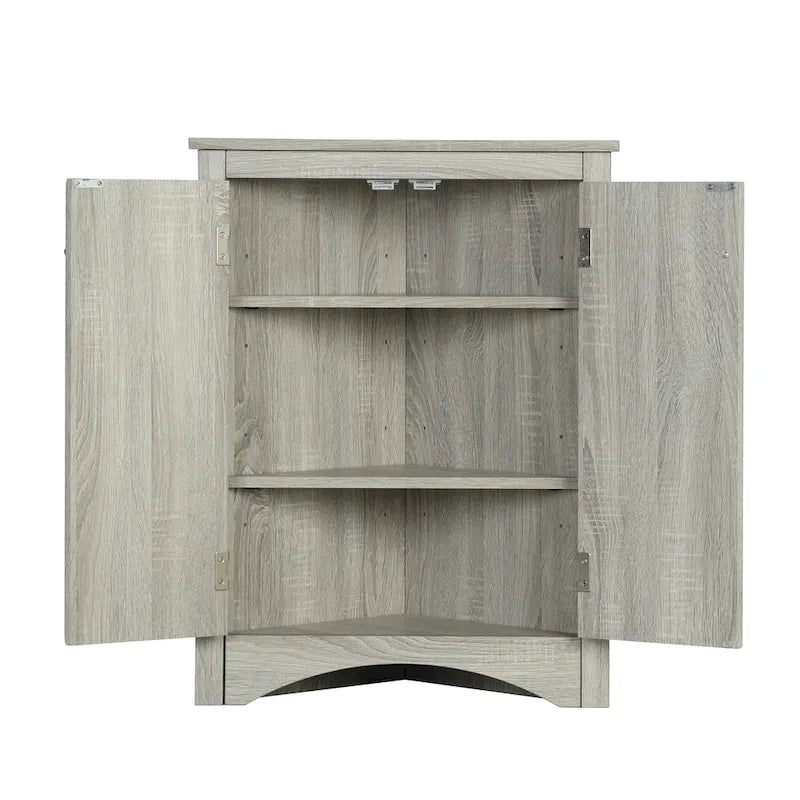 Armoire de rangement triangulaire pour salle de bain avec étagères réglables