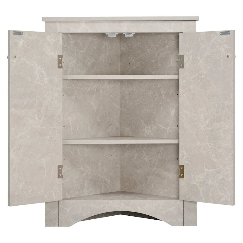 Armoire de rangement triangulaire pour salle de bain avec étagères réglables