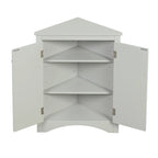 Armoire de rangement triangulaire pour salle de bain avec étagères réglables
