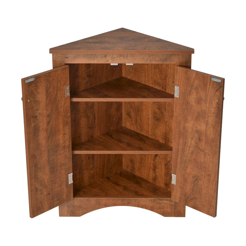 Armoire de rangement triangulaire pour salle de bain avec étagères réglables