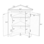 Armoire de rangement triangulaire pour salle de bain avec étagères réglables