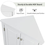 Armoire de rangement triangulaire pour salle de bain avec étagères réglables