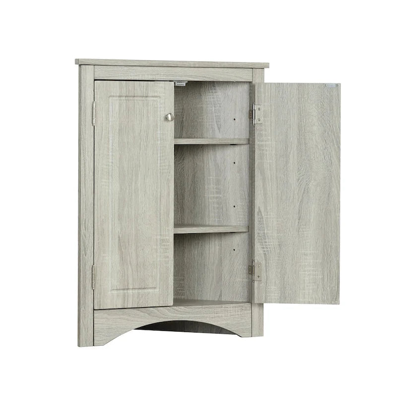 Armoire de rangement triangulaire pour salle de bain avec étagères réglables