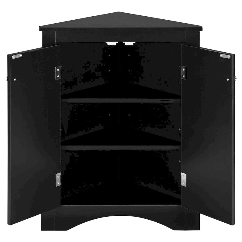 Armoire de rangement triangulaire pour salle de bain avec étagères réglables