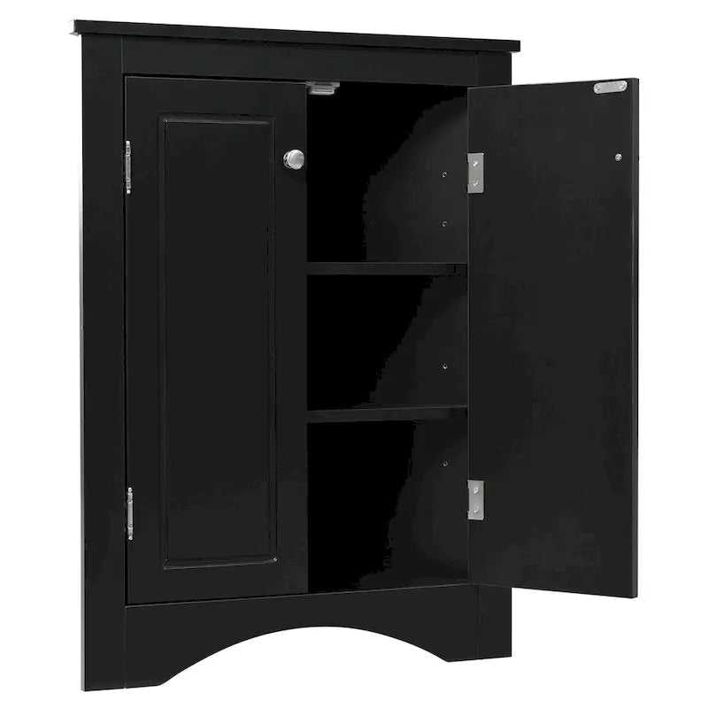 Armoire de rangement triangulaire pour salle de bain avec étagères réglables