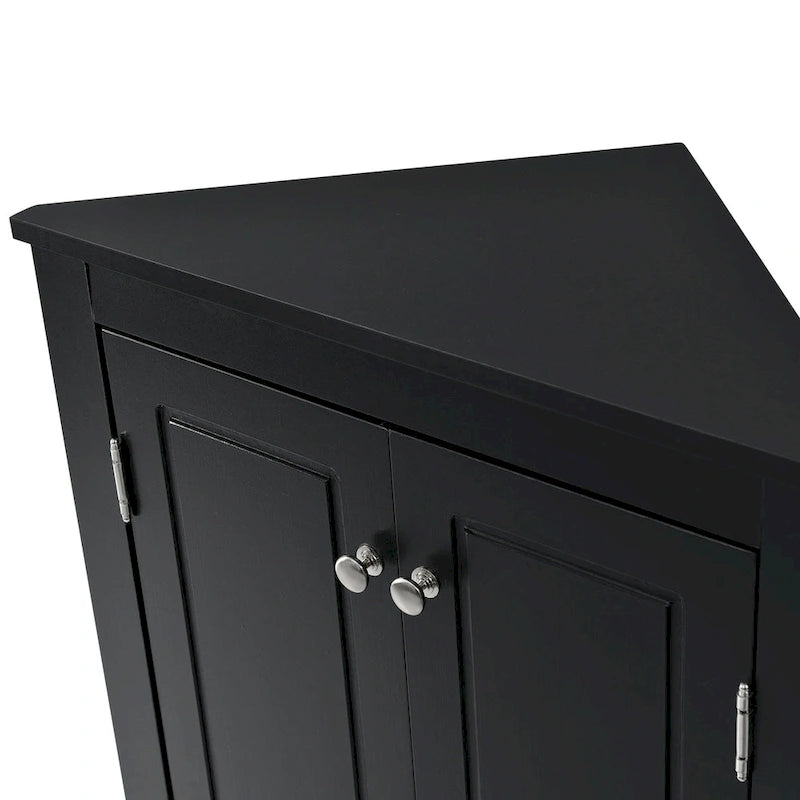 Armoire de rangement triangulaire pour salle de bain avec étagères réglables