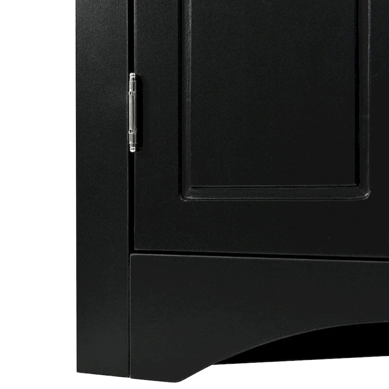 Armoire de rangement triangulaire pour salle de bain avec étagères réglables