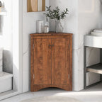 Armoire de rangement triangulaire pour salle de bain avec étagères réglables