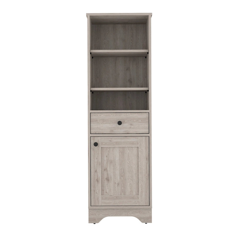 Armoire à linge Alaskan de FM Furniture avec tiroir, 3 étagères ouvertes et une porte
