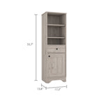 Armoire à linge Alaskan de FM Furniture avec tiroir, 3 étagères ouvertes et une porte