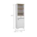 Armoire à linge Alaskan de FM Furniture avec tiroir, 3 étagères ouvertes et une porte