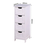 Meuble de rangement blanc pour salle de bain, meuble indépendant avec tiroirs