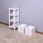 Meuble de rangement blanc pour salle de bain, meuble indépendant avec tiroirs
