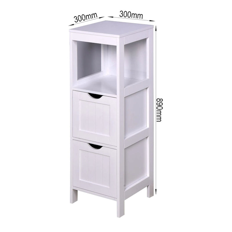 Meuble de rangement blanc pour salle de bain, meuble indépendant avec tiroirs