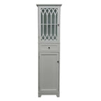 Armoire de rangement haute pour salle de bain - Tour à linge, blanche