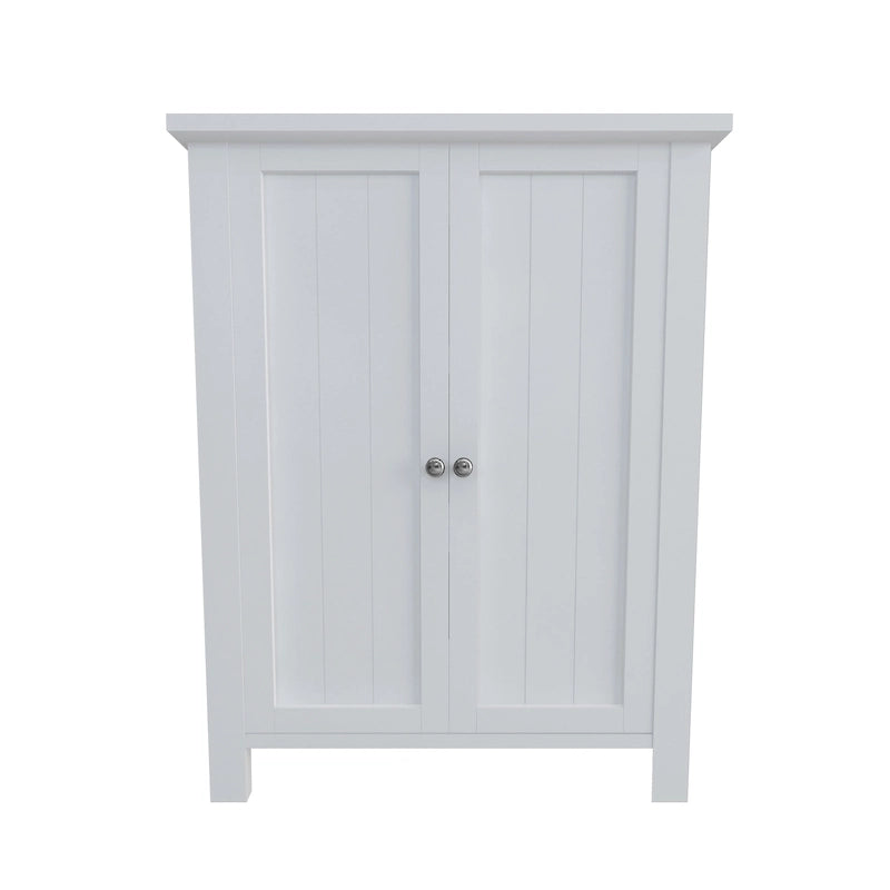 Armoire de rangement de sol en bois pour salle de bain avec 2 étagères réglables