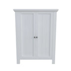 Armoire de rangement de sol en bois pour salle de bain avec 2 étagères réglables