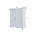 Armoire de rangement de sol en bois pour salle de bain avec 2 étagères réglables