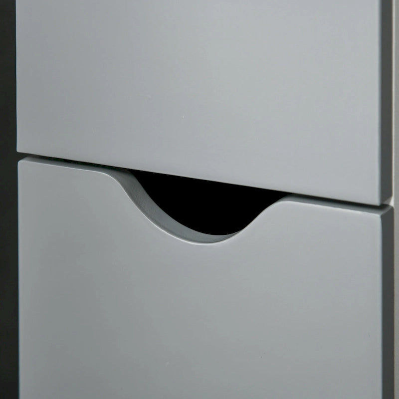 Armoire de rangement haute pour salle de bain Kleankin avec 2 étagères ouvertes et 2 portes, colonne à linge autoportante