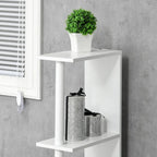 Armoire de rangement haute pour salle de bain Kleankin avec 2 étagères ouvertes et 2 portes, colonne à linge autoportante