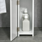 Armoire de rangement haute pour salle de bain Kleankin avec 2 étagères ouvertes et 2 portes, colonne à linge autoportante