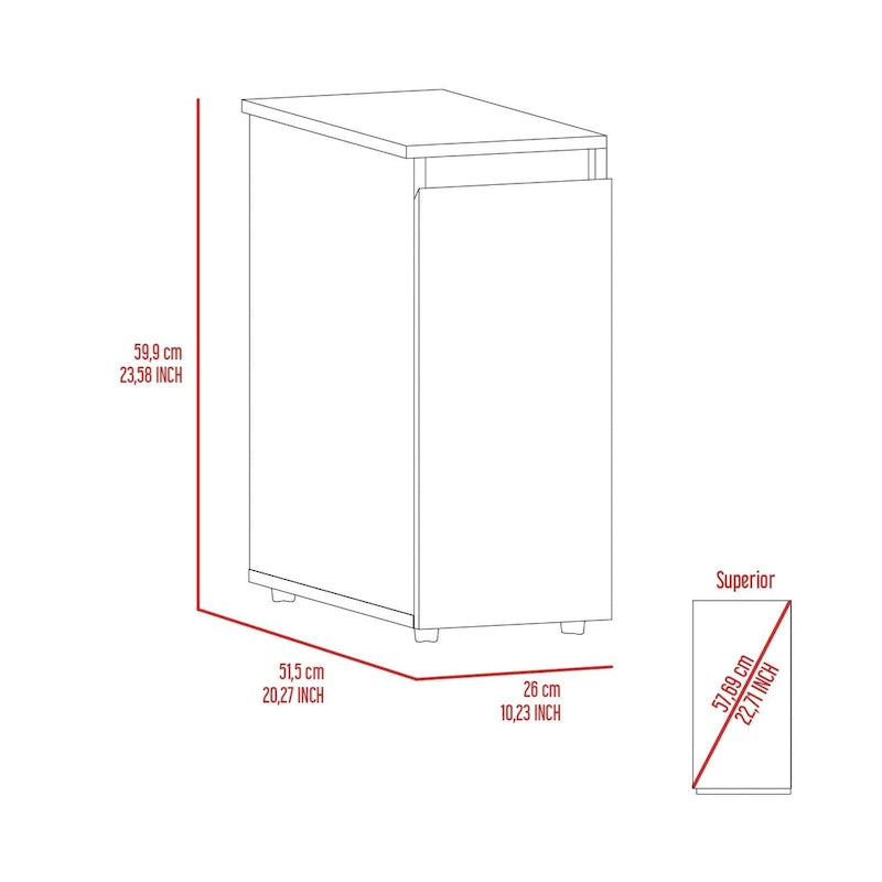 Meuble de rangement de salle de bain TUHOME Ventus avec plateau relevable et tiroir