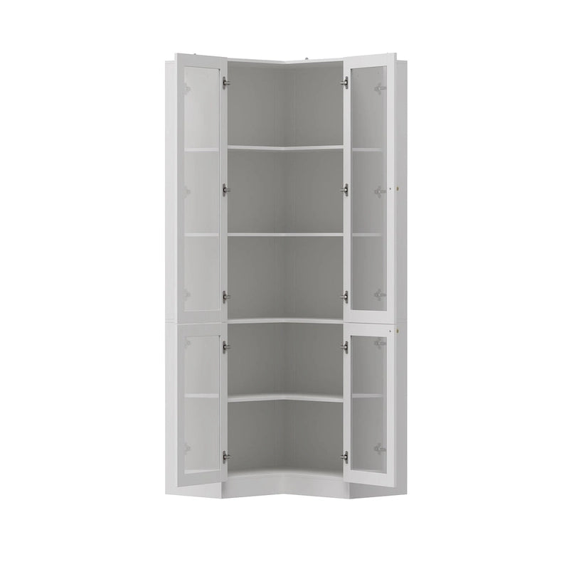 Meuble de salle de bain d'angle blanc 78,7 cm de hauteur - Rangement élégant pour toutes les pièces