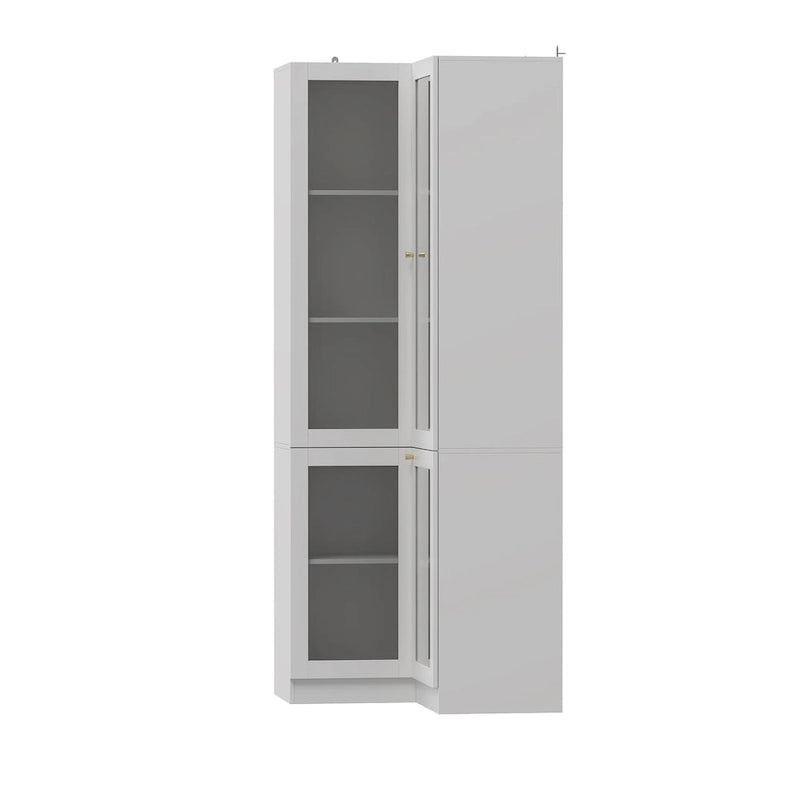 Meuble de salle de bain d'angle blanc 78,7 cm de hauteur - Rangement élégant pour toutes les pièces
