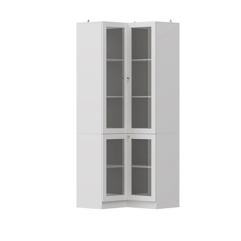 Meuble de salle de bain d'angle blanc 78,7 cm de hauteur - Rangement élégant pour toutes les pièces