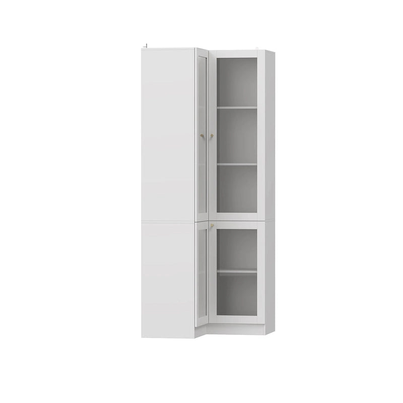 Meuble de salle de bain d'angle blanc 78,7 cm de hauteur - Rangement élégant pour toutes les pièces