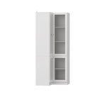 Meuble de salle de bain d'angle blanc 78,7 cm de hauteur - Rangement élégant pour toutes les pièces