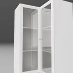 Meuble de salle de bain d'angle blanc 78,7 cm de hauteur - Rangement élégant pour toutes les pièces