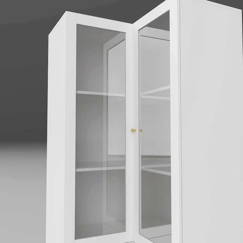 Meuble de salle de bain d'angle blanc 78,7 cm de hauteur - Rangement élégant pour toutes les pièces