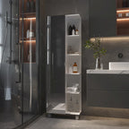 Armoire à linge avec miroir et 5 étagères ouvertes FM Furniture Los Angeles