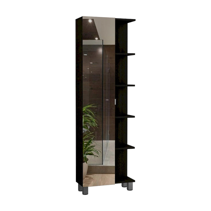Armoire à linge avec miroir et 5 étagères ouvertes FM Furniture Los Angeles