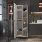 Armoire à linge avec miroir et 5 étagères ouvertes FM Furniture Los Angeles