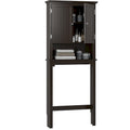 UTEX Rangement de salle de bain au-dessus des toilettes, meuble de rangement avec étagères réglables et double porte