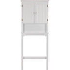 UTEX Rangement de salle de bain au-dessus des toilettes, meuble de rangement avec étagères réglables et double porte
