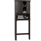 UTEX Rangement de salle de bain au-dessus des toilettes, meuble de rangement avec étagères réglables et double porte
